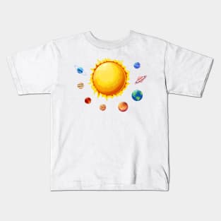 Solar System, mercury, venus, earth, mars, jupiter, saturn, uranus, neptune, pluto Kids T-Shirt